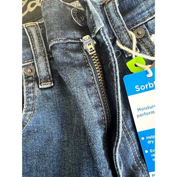 NWT Eddie Bauer Men's Voyager Flex 2.0 Dark Blue Jeans Slim Straight Fit 33x30 - Picture 9 of 14